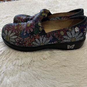 Alegria KEL 564 Women's Slip On Clogs Mules Floral Print Comfort Shoes Size 40